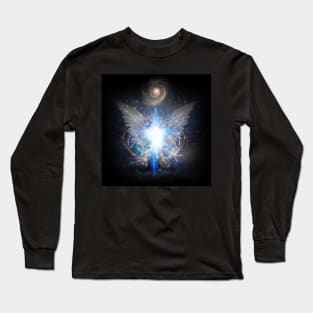 Bright star with white angel wings Long Sleeve T-Shirt